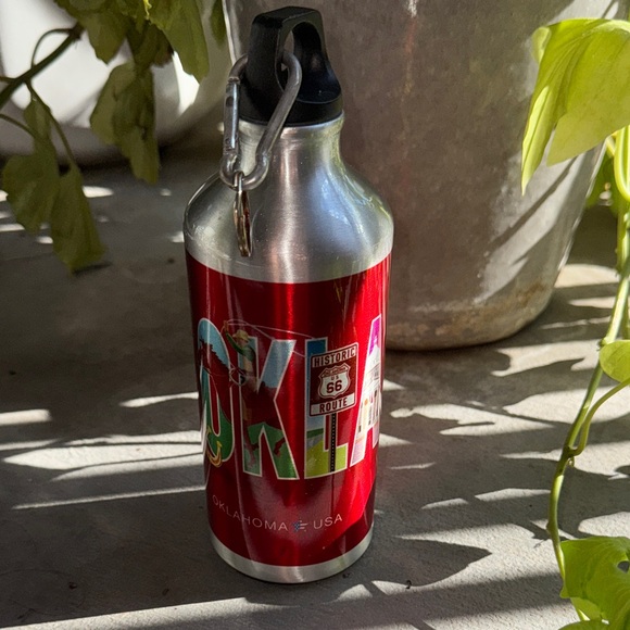 Other - Oklahoma Red and Silver Water Bottle